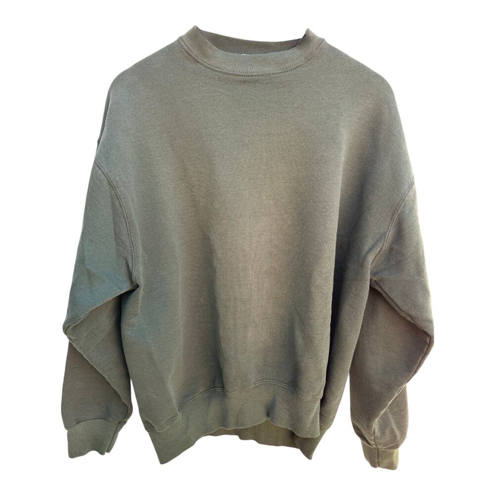 Vintage Fruit of the Loom Heavyweight Blank Crewneck Sweatshirt Green L